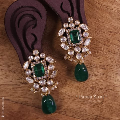 Panna Siraj Moissanite Polki Stud Panna Siraj Moissanite Polki Stud