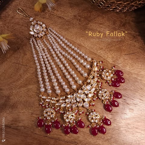 Ruby Fallak Moissanite Polki Jhummar
