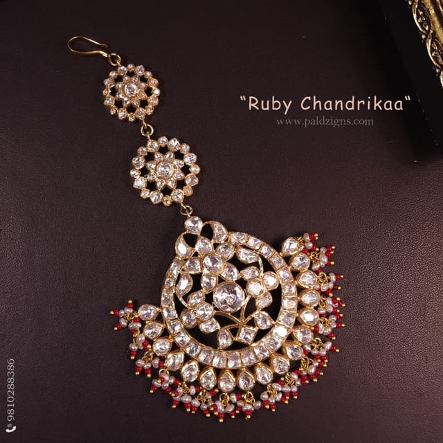 Ruby Chandrikaa Moissanite Polki Tikka