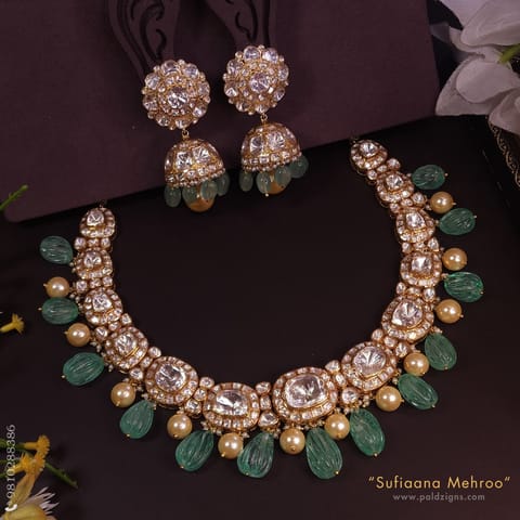 Sufiaana Mehroo Moissanite Polki Necklace Set