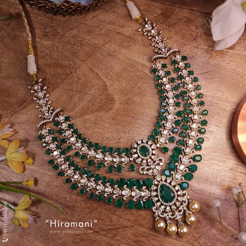 Hiramani Detachable Moissanite Polki Long Necklace