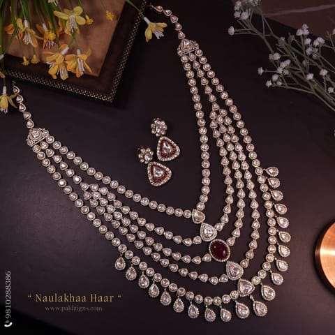 Naulakhaa Haar Moissanite Polki Long Set