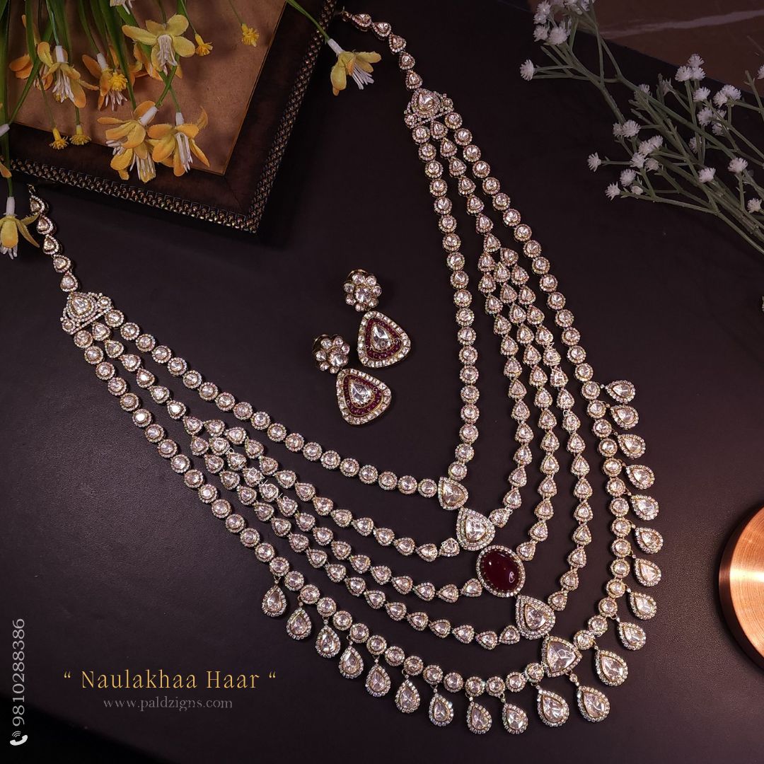 Naulakhaa Haar Moissanite Polki Long Set