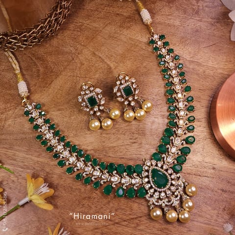 Hiramani Moissanite Polki Necklace Set