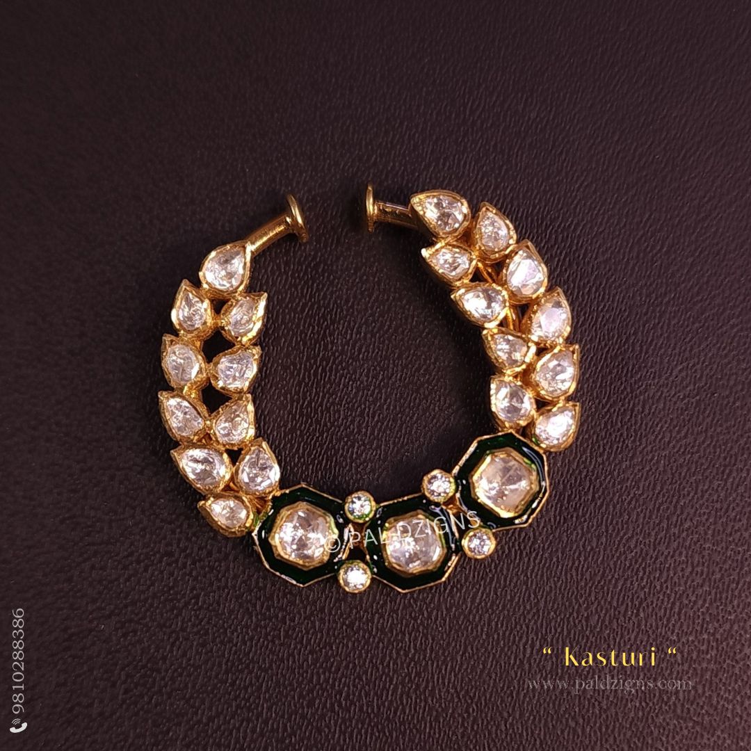 Kasturi Pin Moissanite Polki Nath