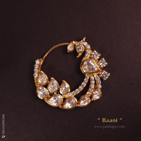 Baani Pin Gold Moissanite Polki Nath