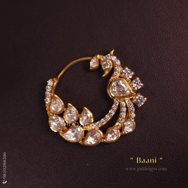 Baani Pin Gold Moissanite Polki Nath