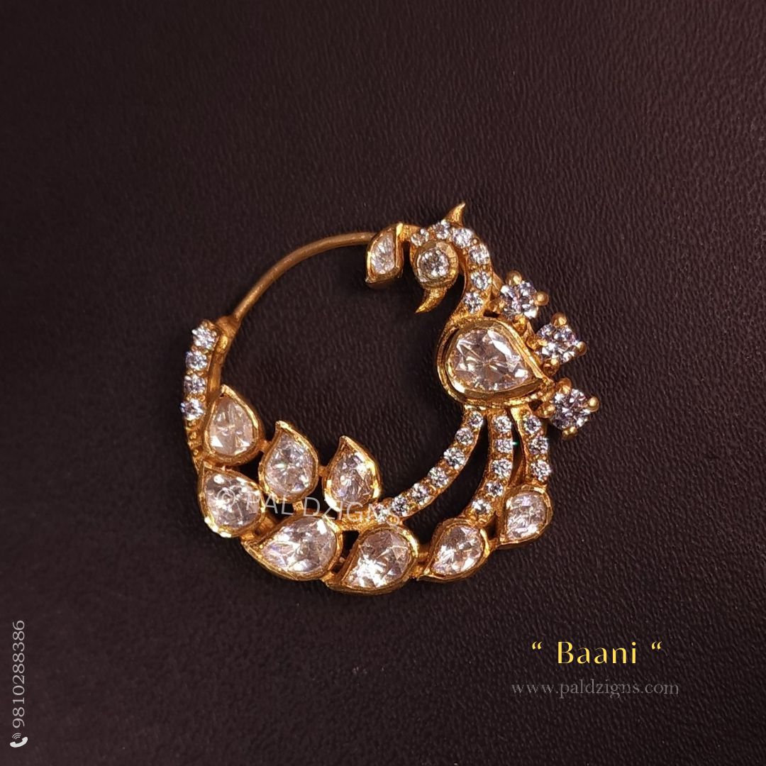 Baani Pin Gold Moissanite Polki Nath
