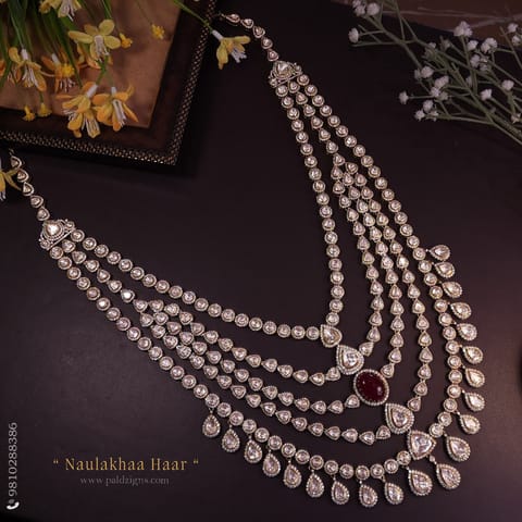 Naulakhaa Haar Moissanite Polki Long Necklace