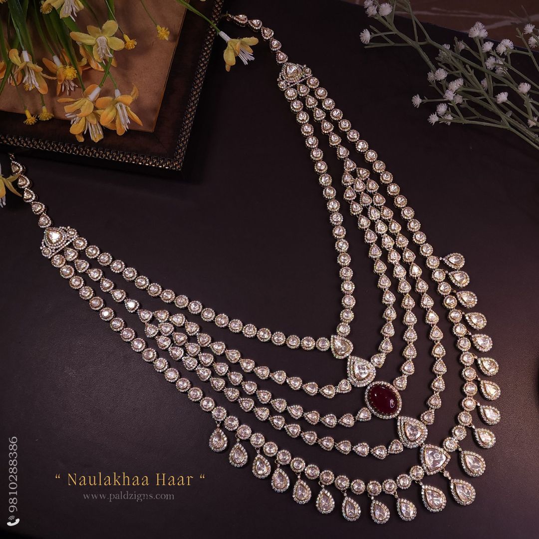 Naulakhaa Haar Moissanite Polki Long Necklace