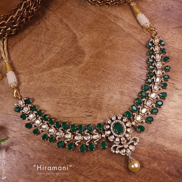 Hiramani Moissanite Polki Necklace