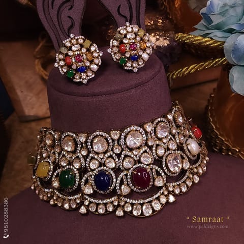 Samraat Moissanite Polki Choker Set