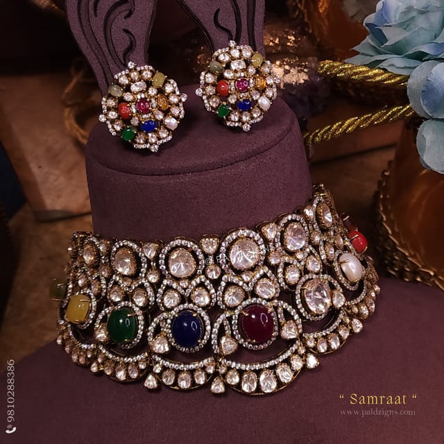 Samraat Moissanite Polki Choker Set