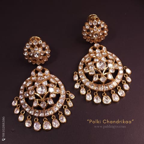 Polki Chandrikaa Moissanite Polki Chaandbaali