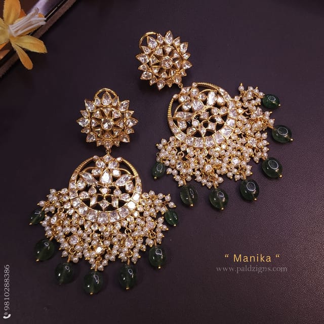 Manika Moissanite Polki Earrings