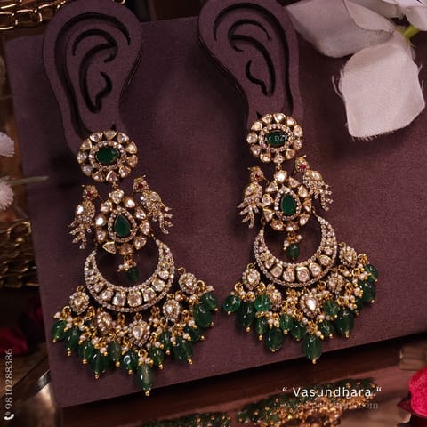 Vasundhara Moissanite Polki Chaandbaali