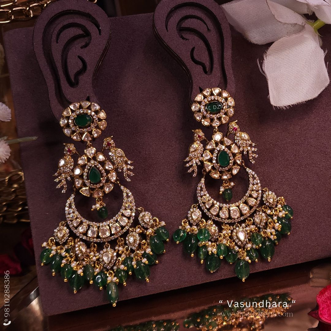 Vasundhara Moissanite Polki Chaandbaali