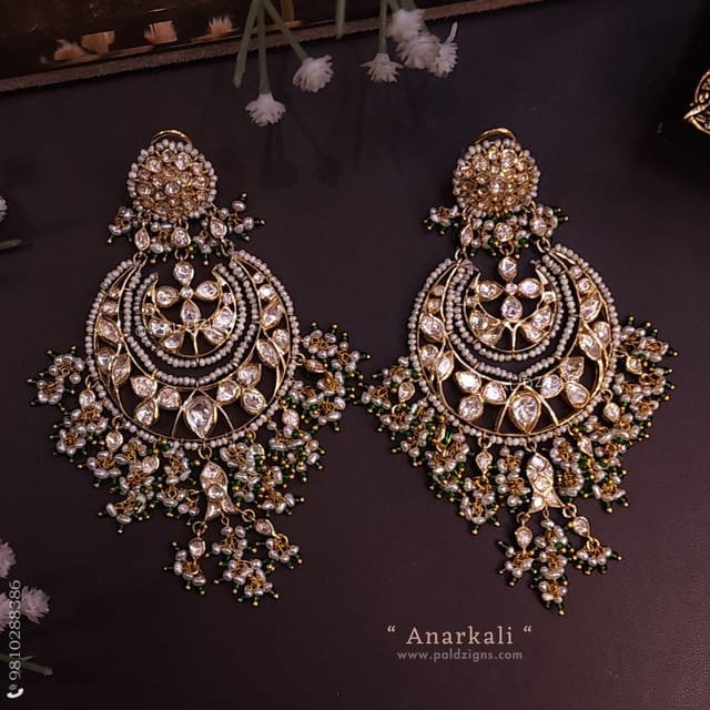 Anarkali Moissanite Polki Chaandbaali