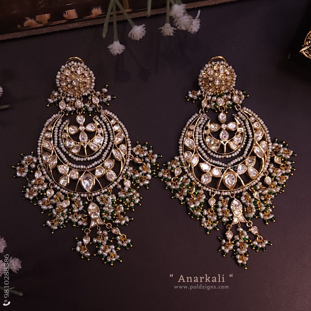 Anarkali Moissanite Polki Chaandbaali