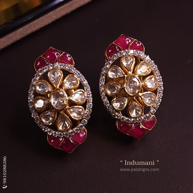 Indumani Moissanite Polki Stud