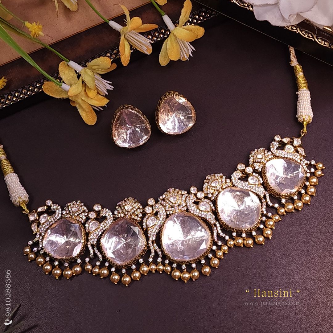 Hansini Moissanite Polki Choker Set