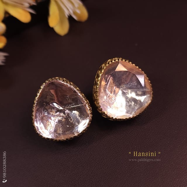 Hansini Moissanite Polki Stud