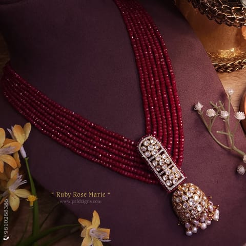 Ruby Rose Marie Moissanite Polki Pendant Ruby Rose Marie Moissanite Polki Pendant