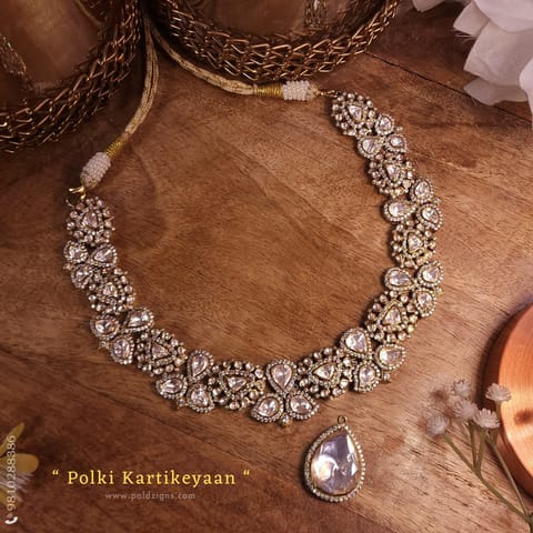 Polki Kartikeyaan Detachable Moissanite Polki Necklace