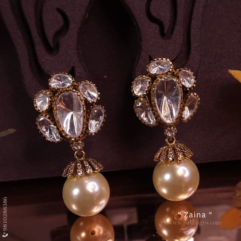 Zaina Moissanite Polki Stud Zaina Moissanite Polki Stud