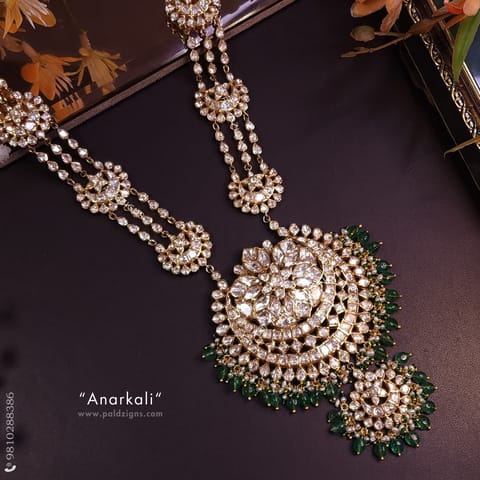 Anarkali Moissanite Polki Pendant