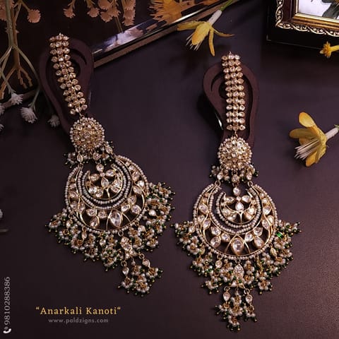 Anarkali Kanoti Moissanite Polki Chaandbaali
