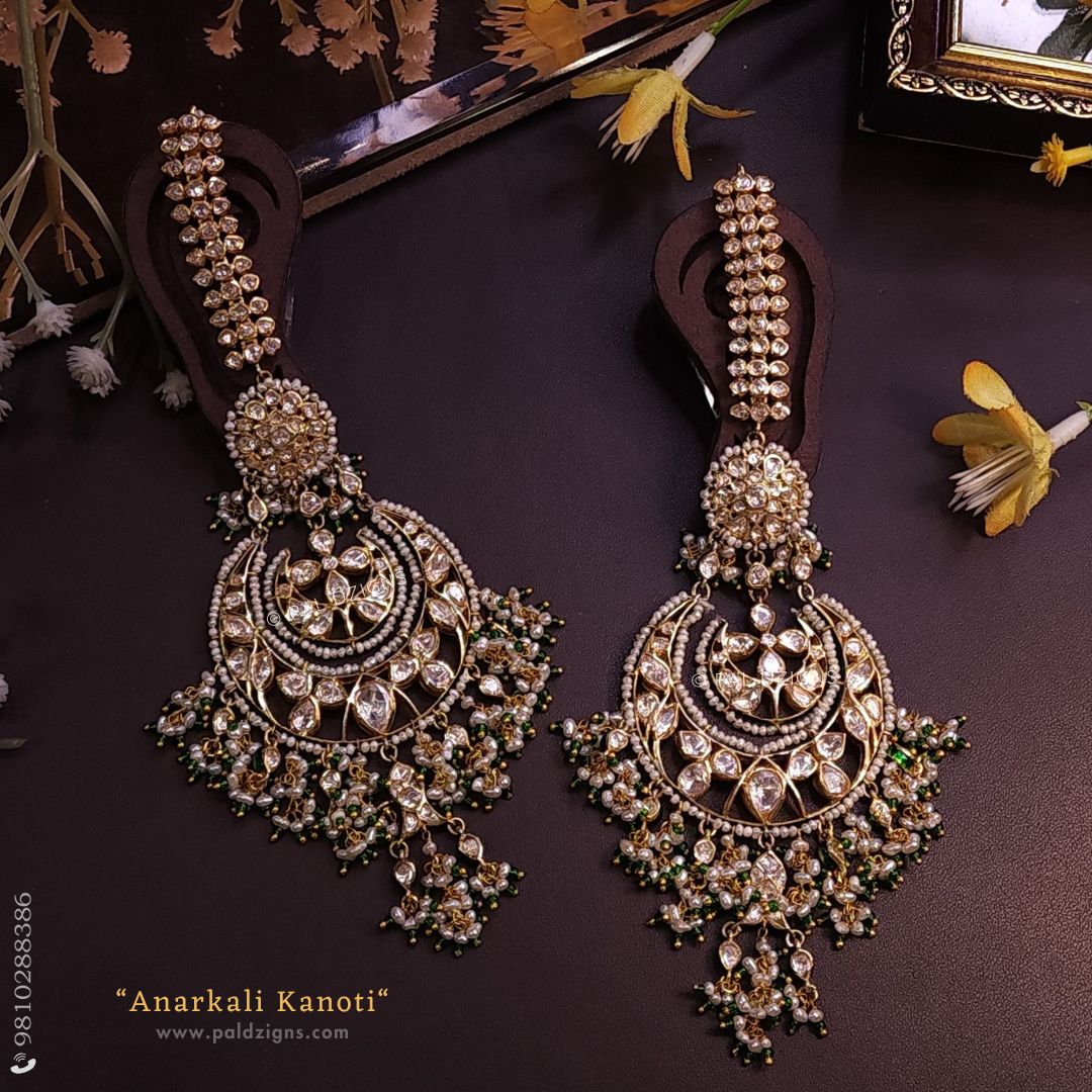 Anarkali Kanoti Moissanite Polki Chaandbaali