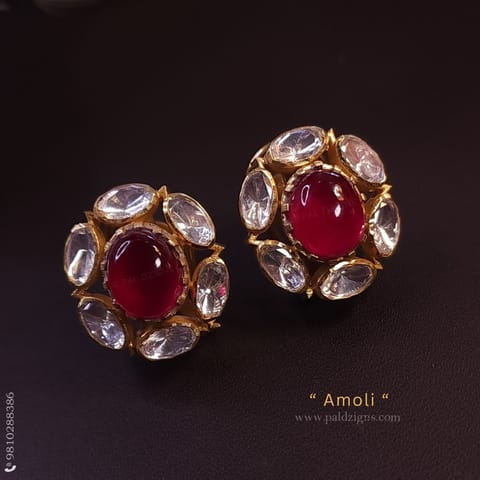 Amoli Moissanite Polki Stud Amoli Moissanite Polki Stud