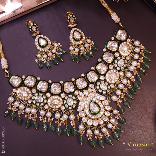 Viraasat Moissanite Polki Necklace Set