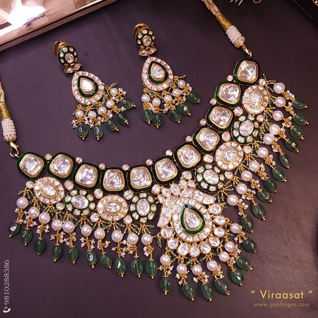 Viraasat Moissanite Polki Necklace Set