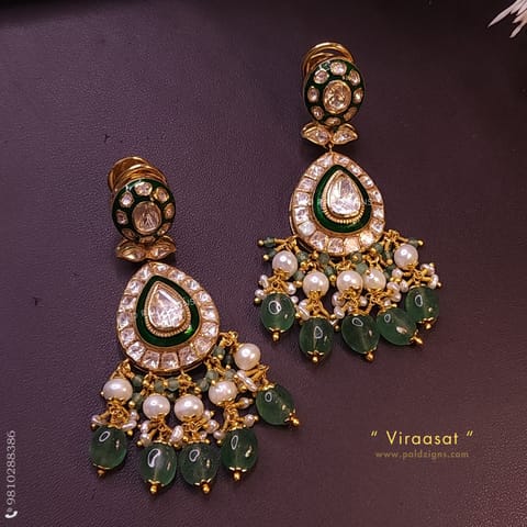 Viraasat Moissanite Polki Earring