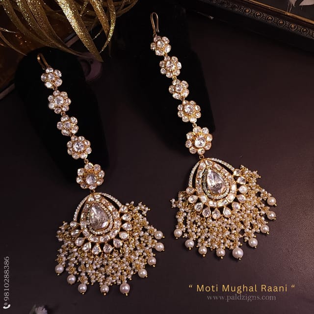 Moti Mughal Raani Moissanite Polki Earrings