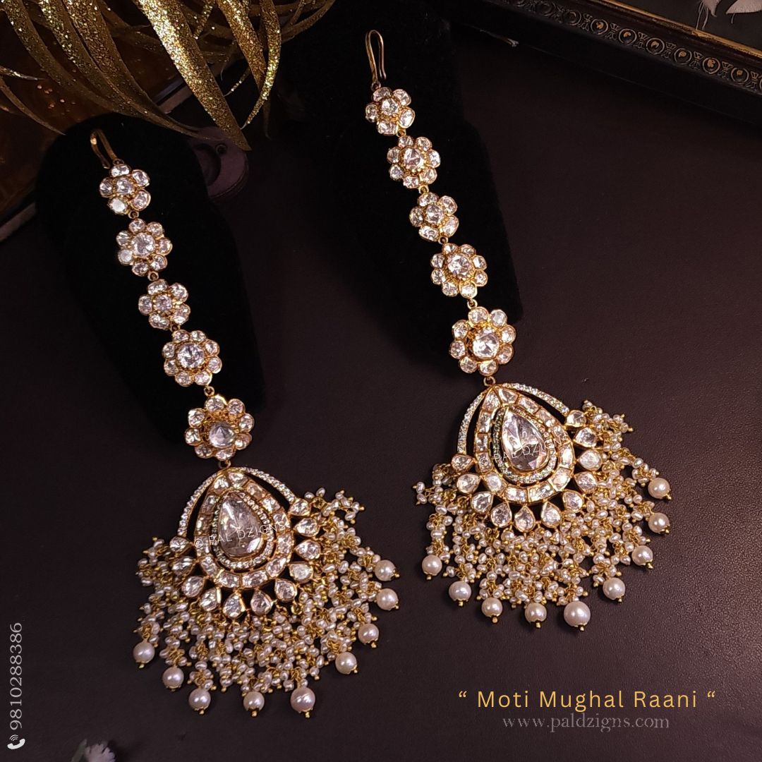 Moti Mughal Raani Moissanite Polki Earrings