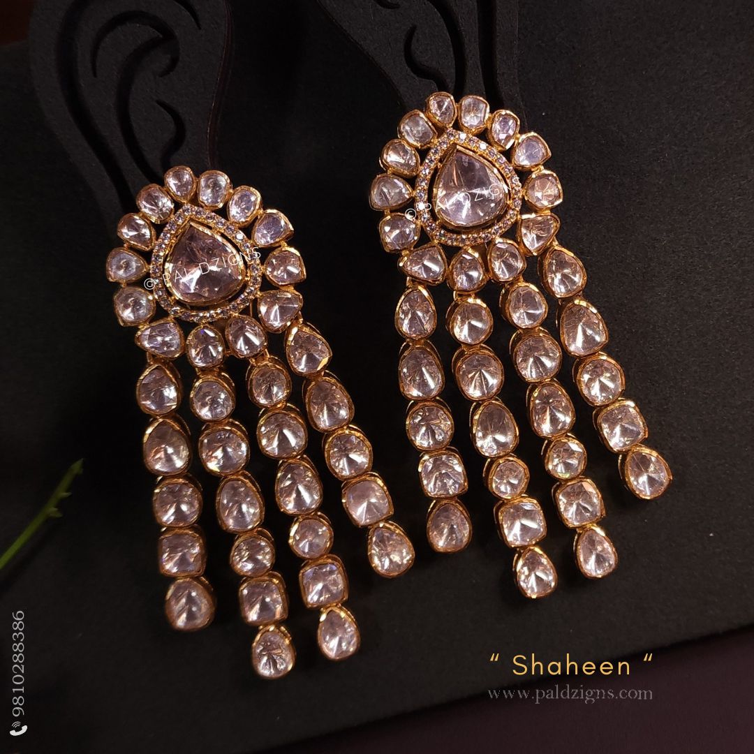 Shaheen Moissanite Polki Earrings