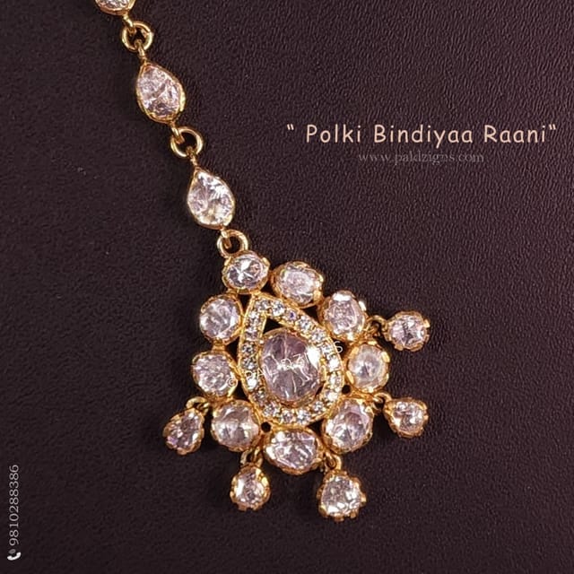 Polki Bindiyaa Raani Moissanite Polki Maangtika