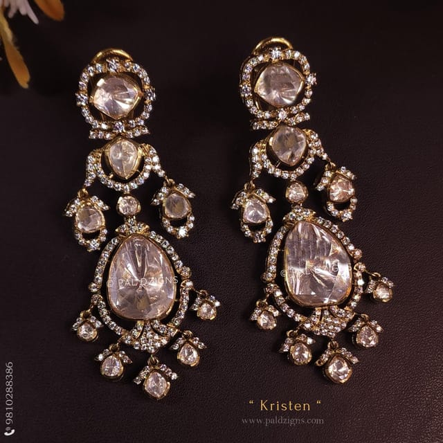 Kristen Moissanite Polki Earrings
