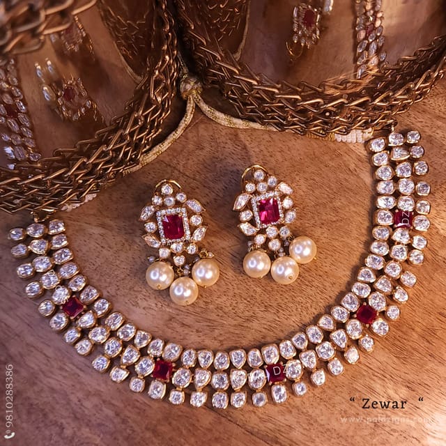 Zewar Moissanite Polki Choker Set