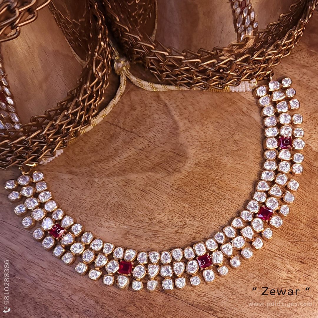 Zewar Moissanite Polki Choker