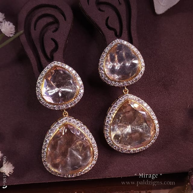 Mirage (Big) Moissanite Polki Earring