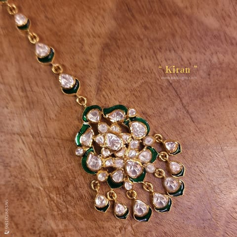 Kiran Moissanite Polki Maangtikka