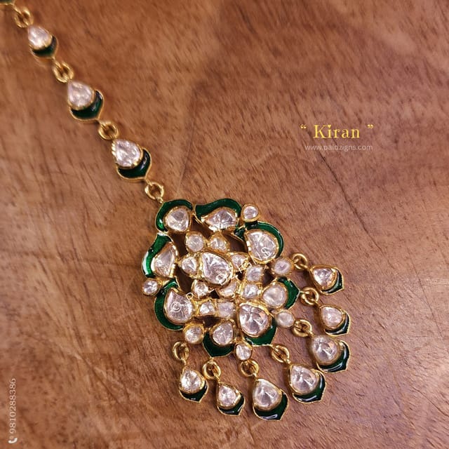 Kiran Moissanite Polki Maangtikka