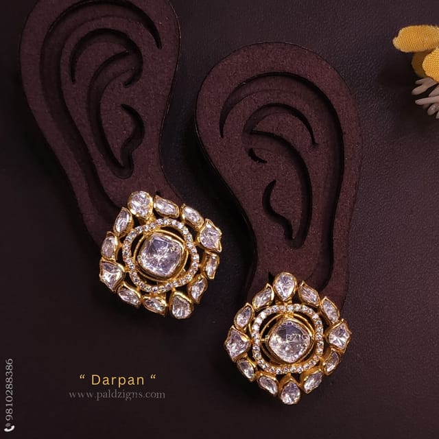 Darpan Moissanite Polki Stud