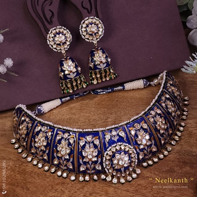 Neelkanth Moissanite Polki Necklace Set