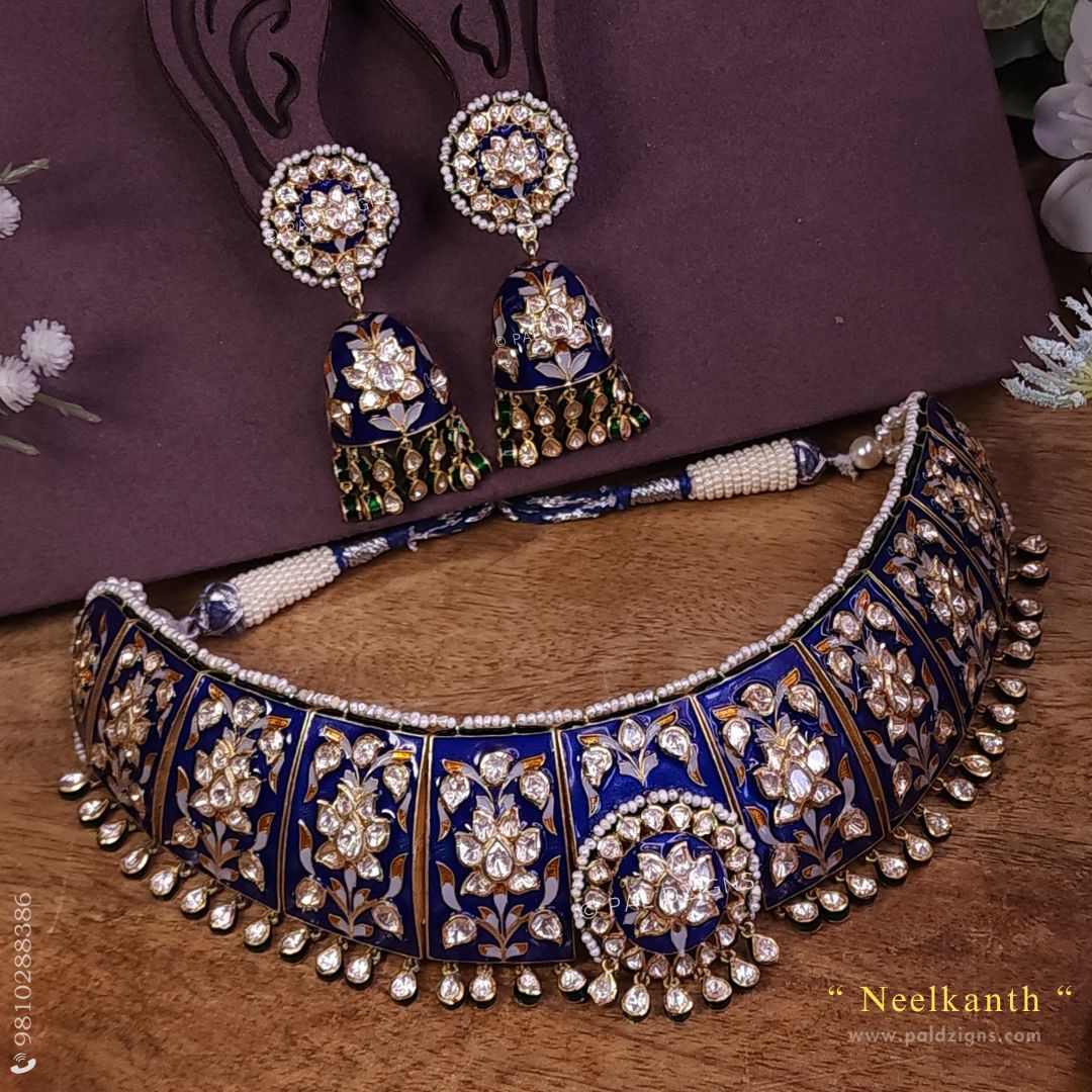 Neelkanth Moissanite Polki Necklace Set
