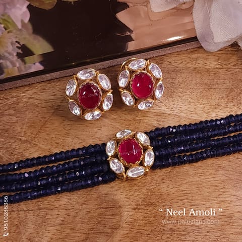 Neel Amoli Moissanite Polki Choker Set